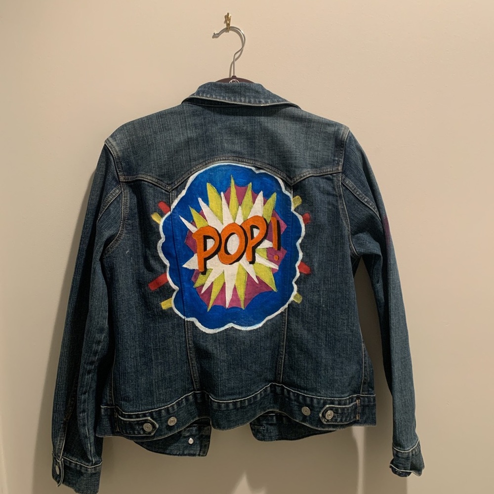 Custom painted denim jacket